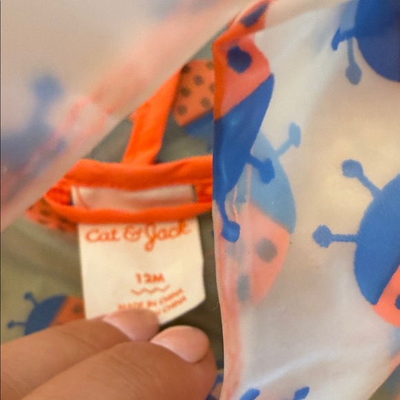 Cat & Jack Pink and Blue Kids Raincoat - Picture 4 of 4